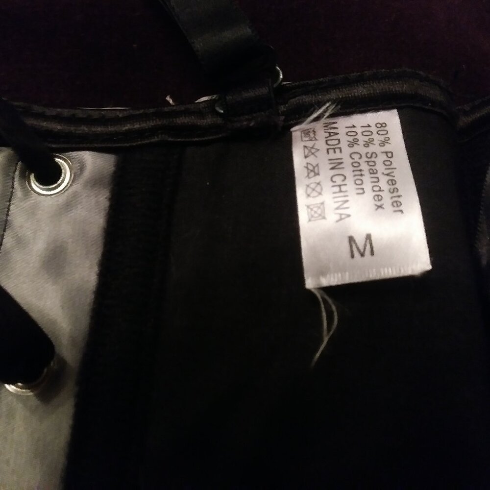 Stunning Silver Corset with Black Eyelash Lace Embellishments Overbust - Picture 8 of 14